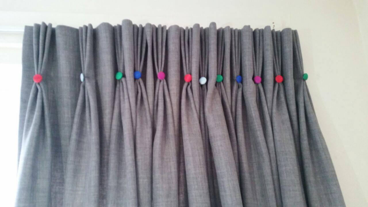 Bespoke Eyelet Curtains with colour pins